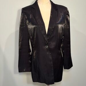 Harve Bernard navy shimmer satin blazer Size 8